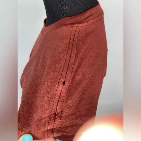 Athleta Small Dress Bodycon Stretch Burgundy Short Sleeve. - Picture 10 of 13